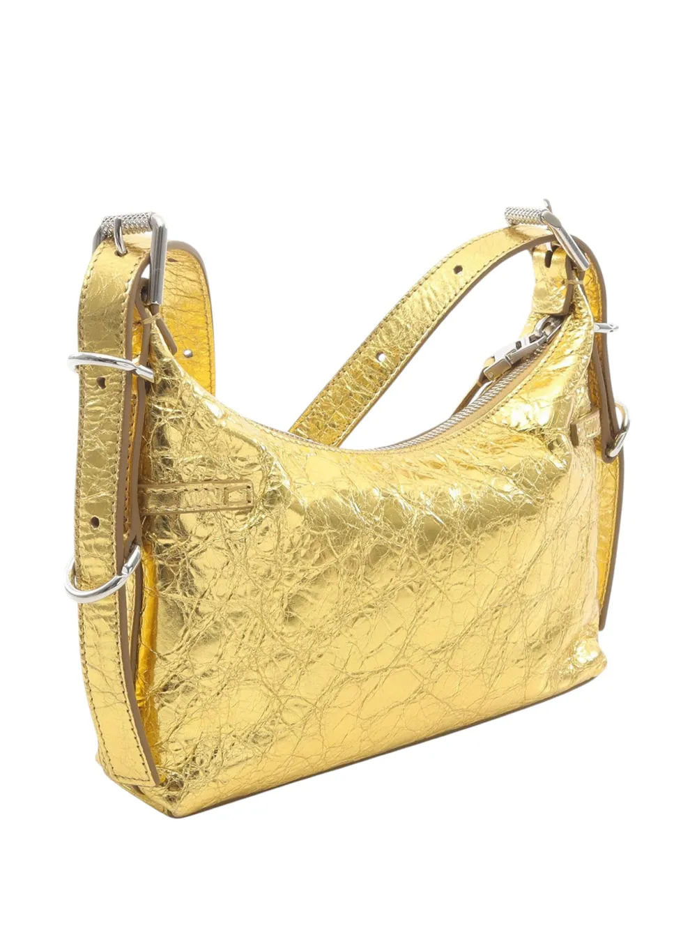 Pre-owned Givenchy 2010-2025 Mini Leather Voyou Shoulder Bag In Gold