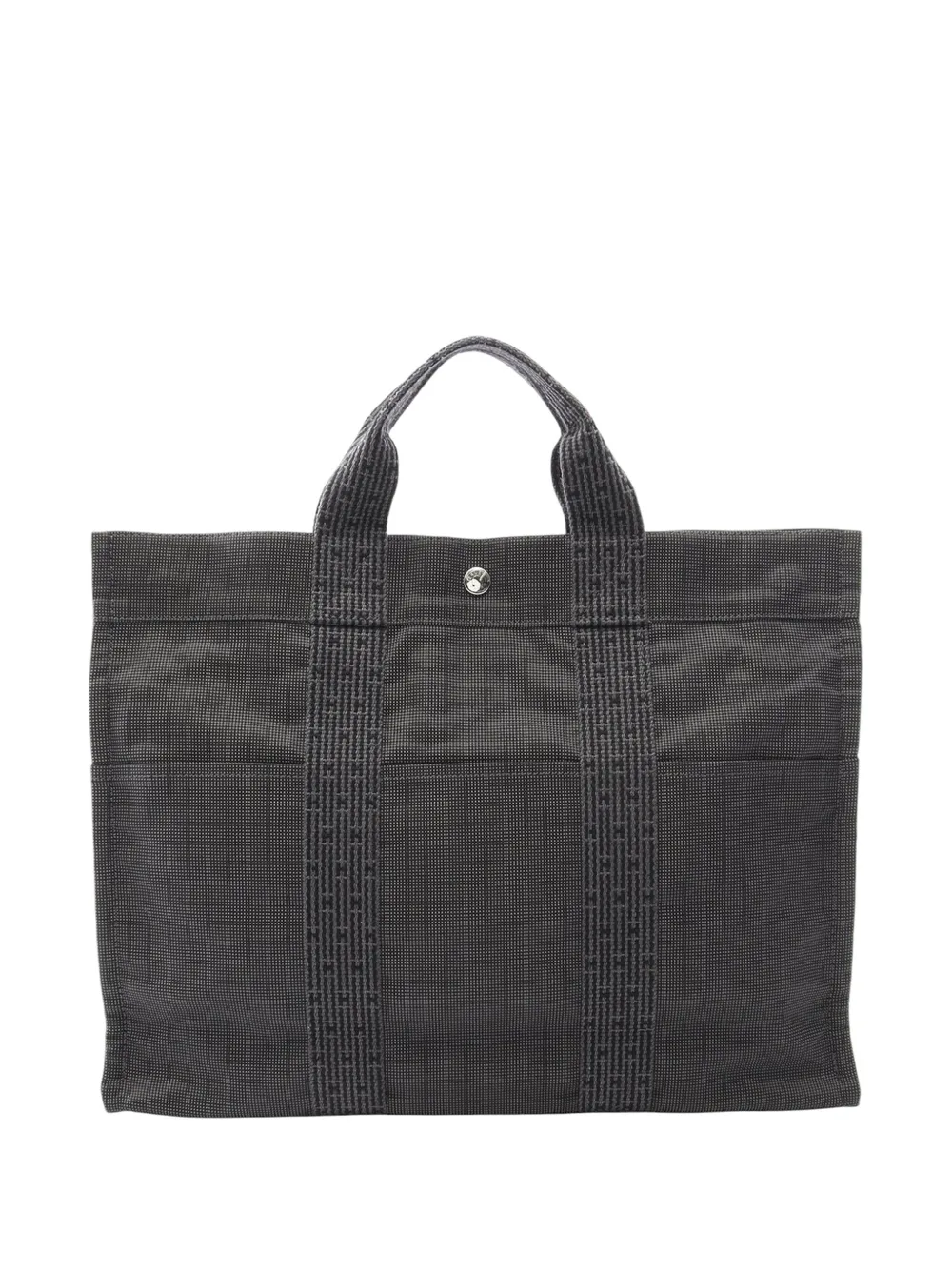 Pre-owned Hermes 1990-2010 Canvas Herline Mm Tote Bag In Gray