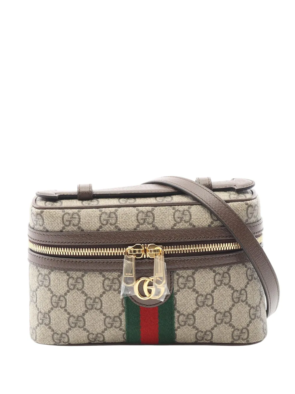 Gucci Pre-Owned 2016-2025 スモール GGスプリーム オフィディア バニティバッグ サッチェル - ブラウン