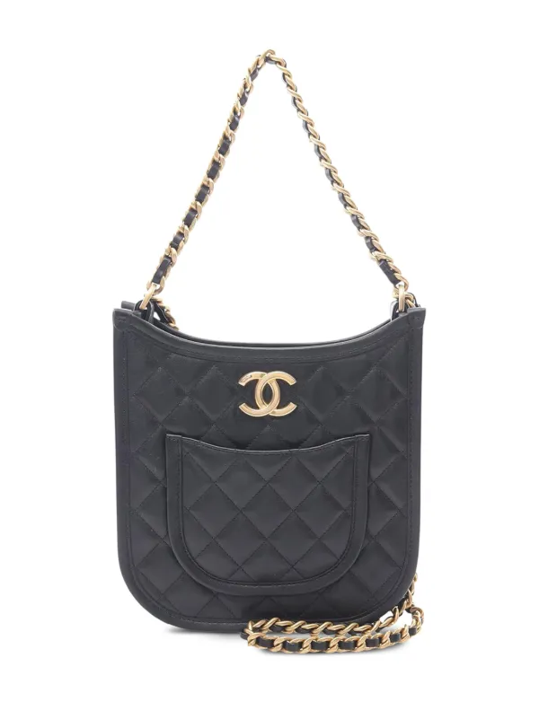 CHANEL Pre-Owned 2021-2025 Small CC Quilted Lambskin Front