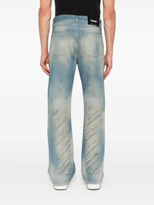 offwhite デニム Off-White washed-effect Jeans | Blue | FARFETCH