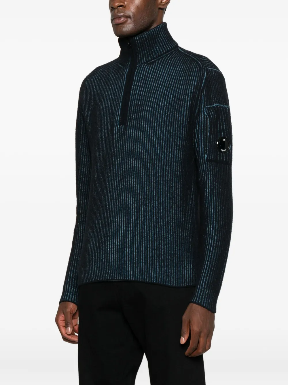 C.P. Company Trui met logopatch Blauw