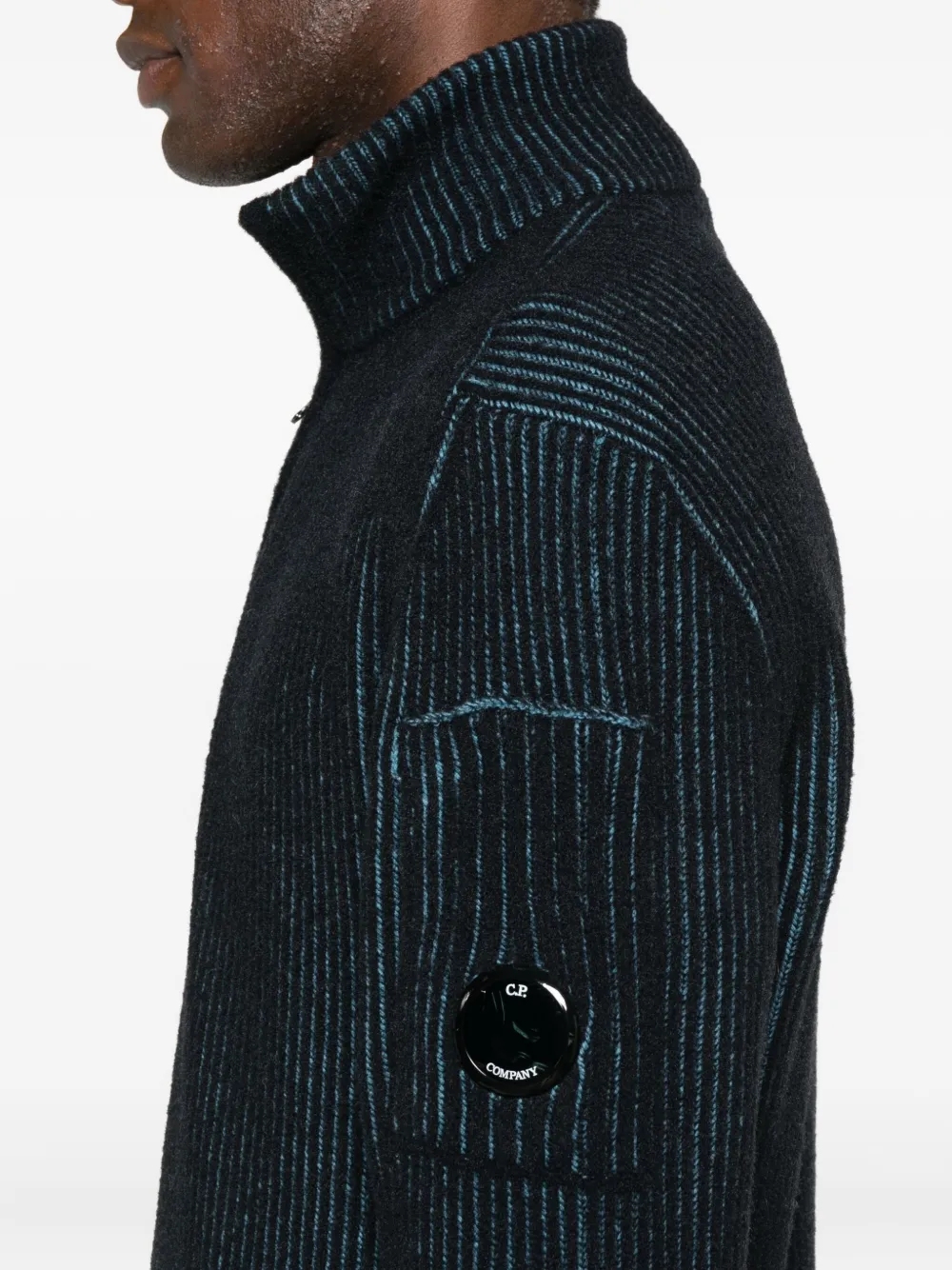 C.P. Company Trui met logopatch Blauw