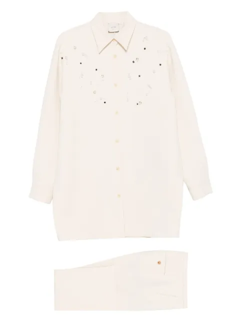 Alysi pearl-embellished trousers (set of two)