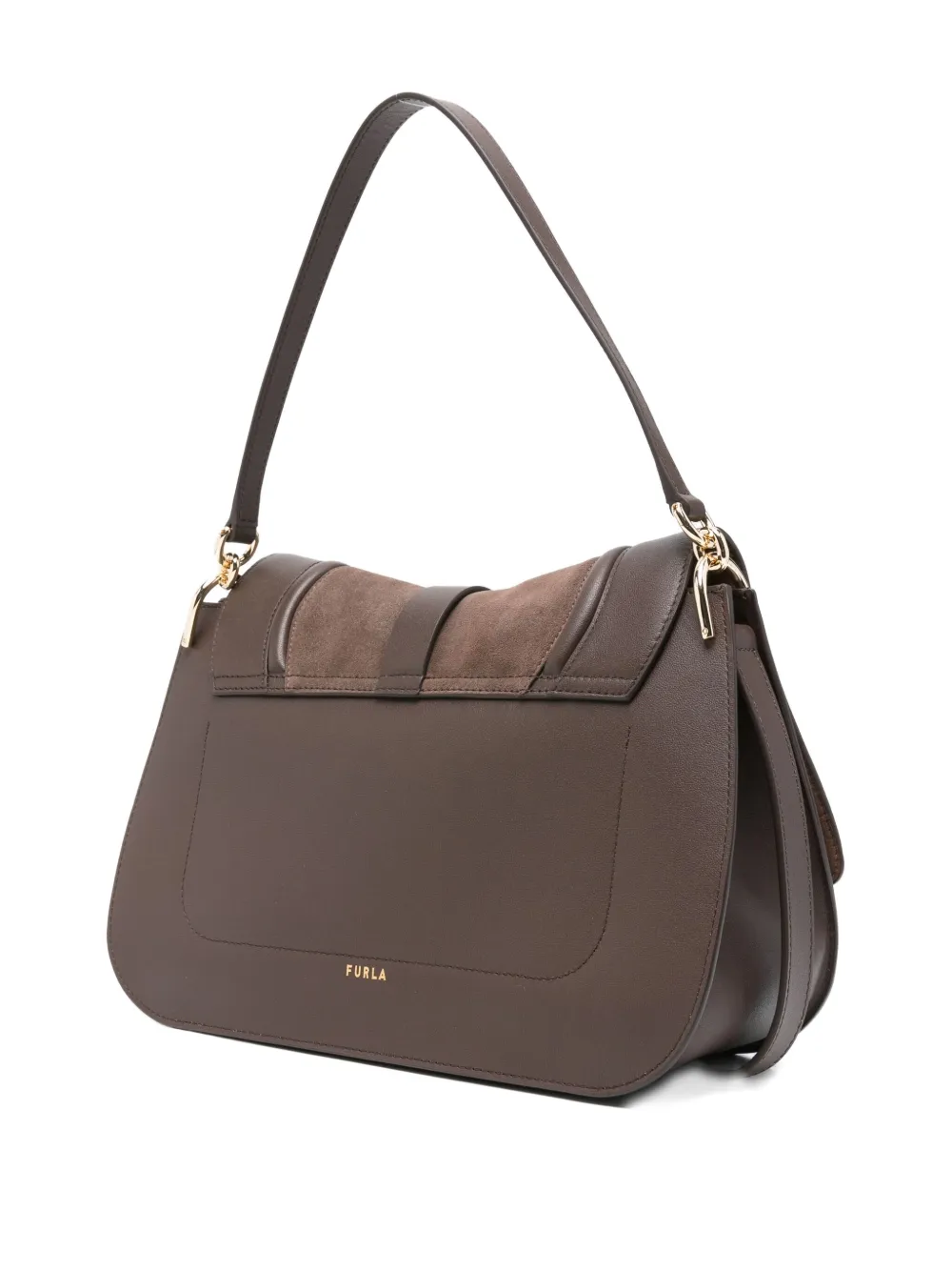 Furla Large Flow Shoulder Bag In Orange
