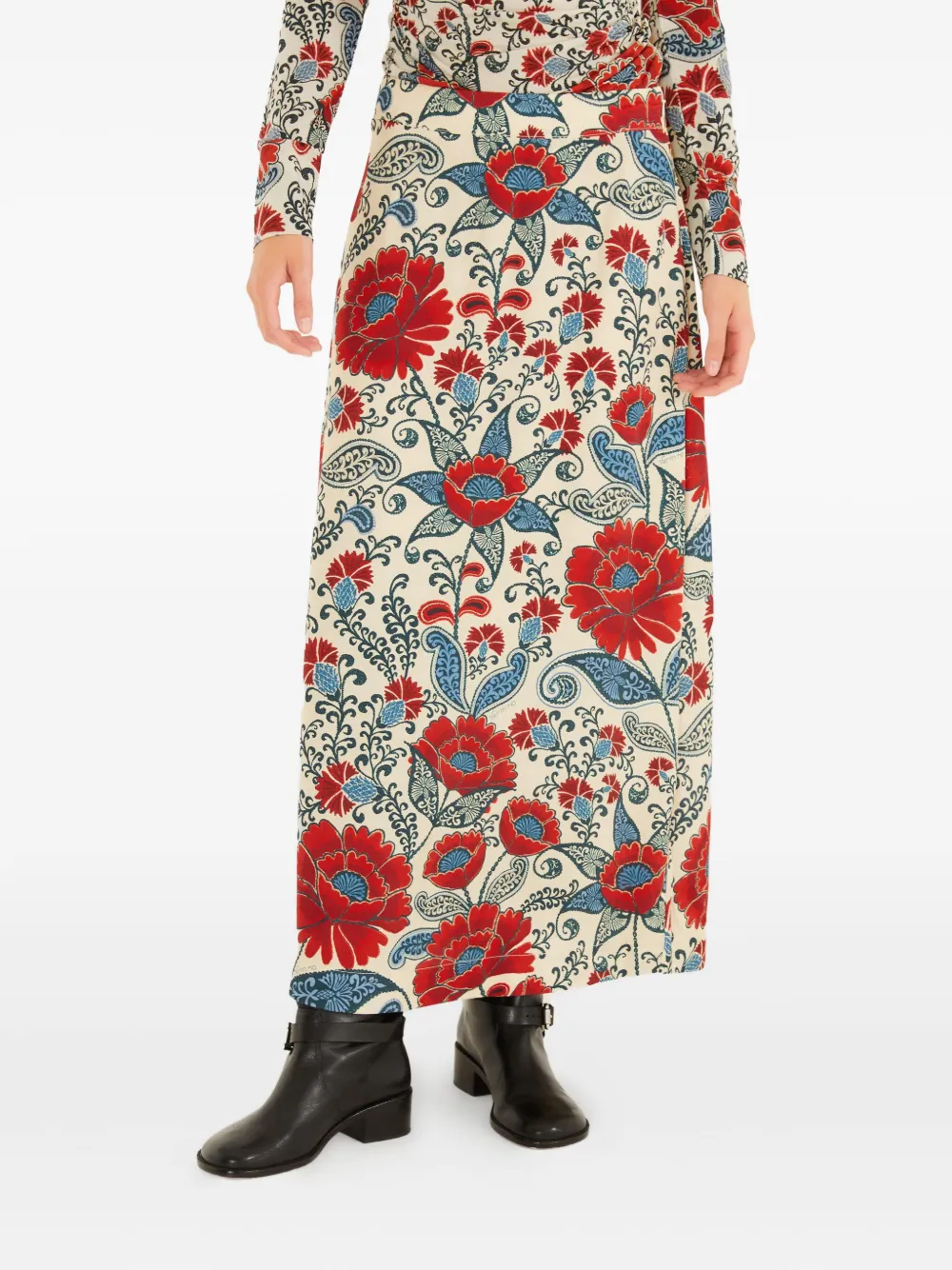 Farm Rio Floral Maxi Skirt In Multi