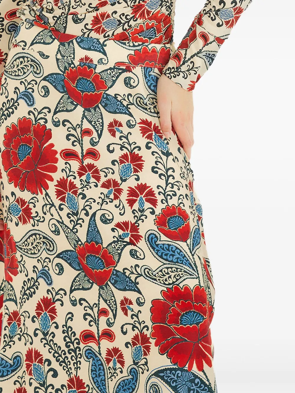 FARM Rio Maxi-rok met bloemenprint Beige