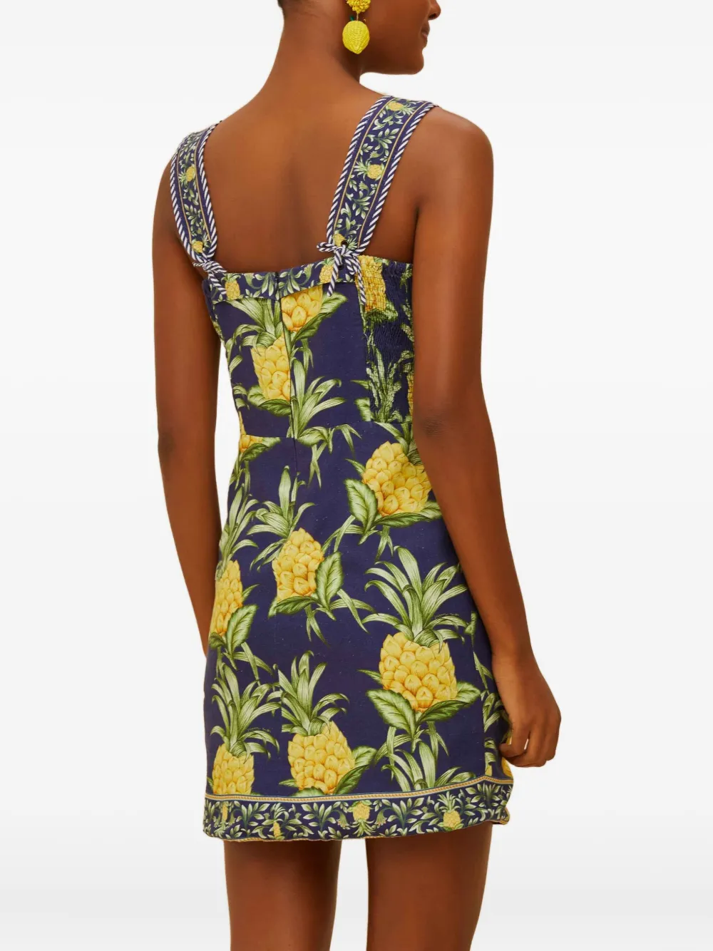 FARM Rio pineapple-print mini dress - Blauw