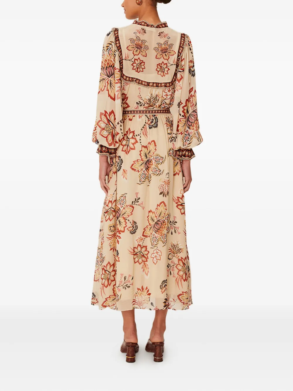 Farm Rio Floral Blouse In Brown