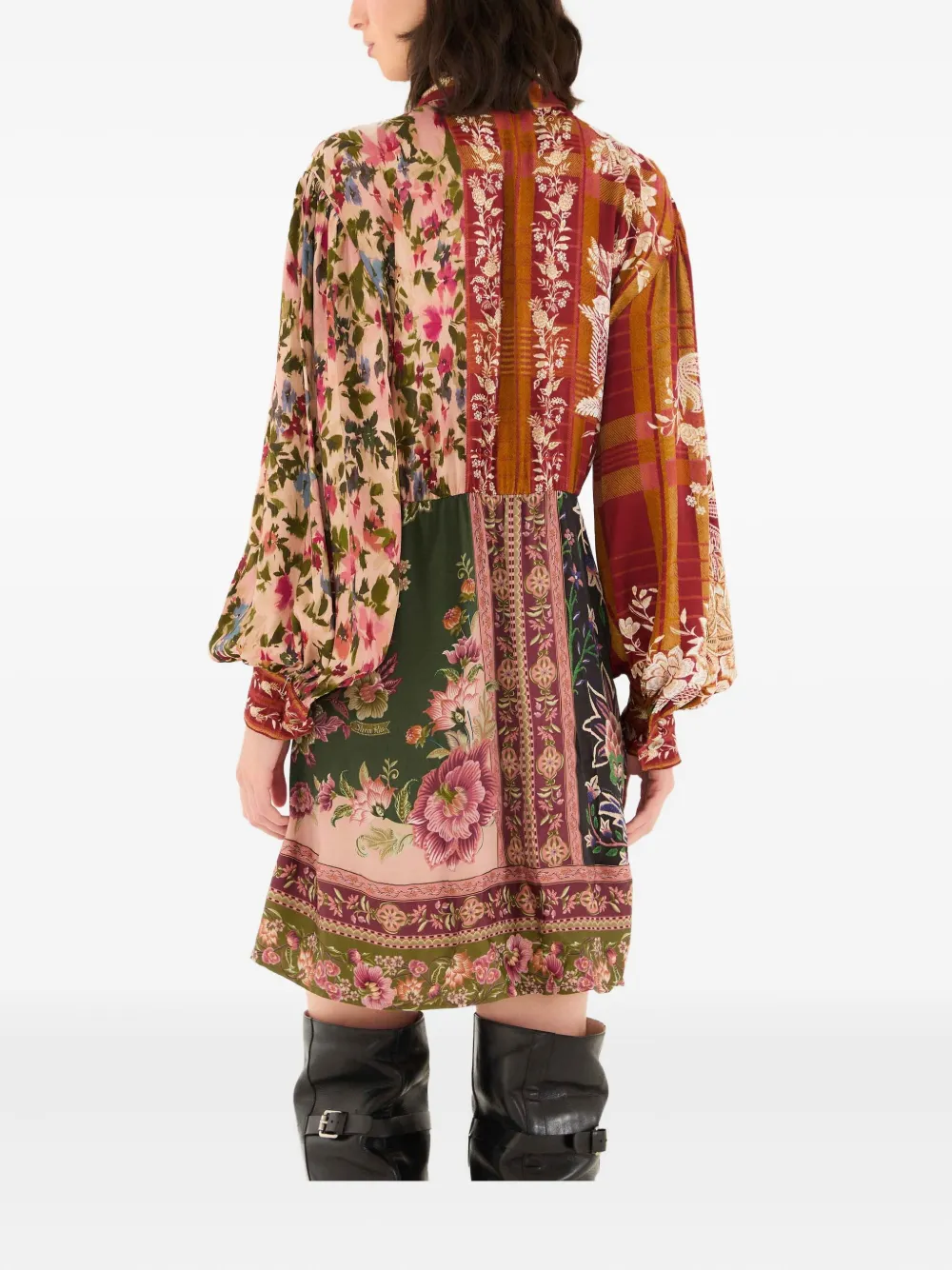 FARM Rio buttoned floral-print mini dress - Rood