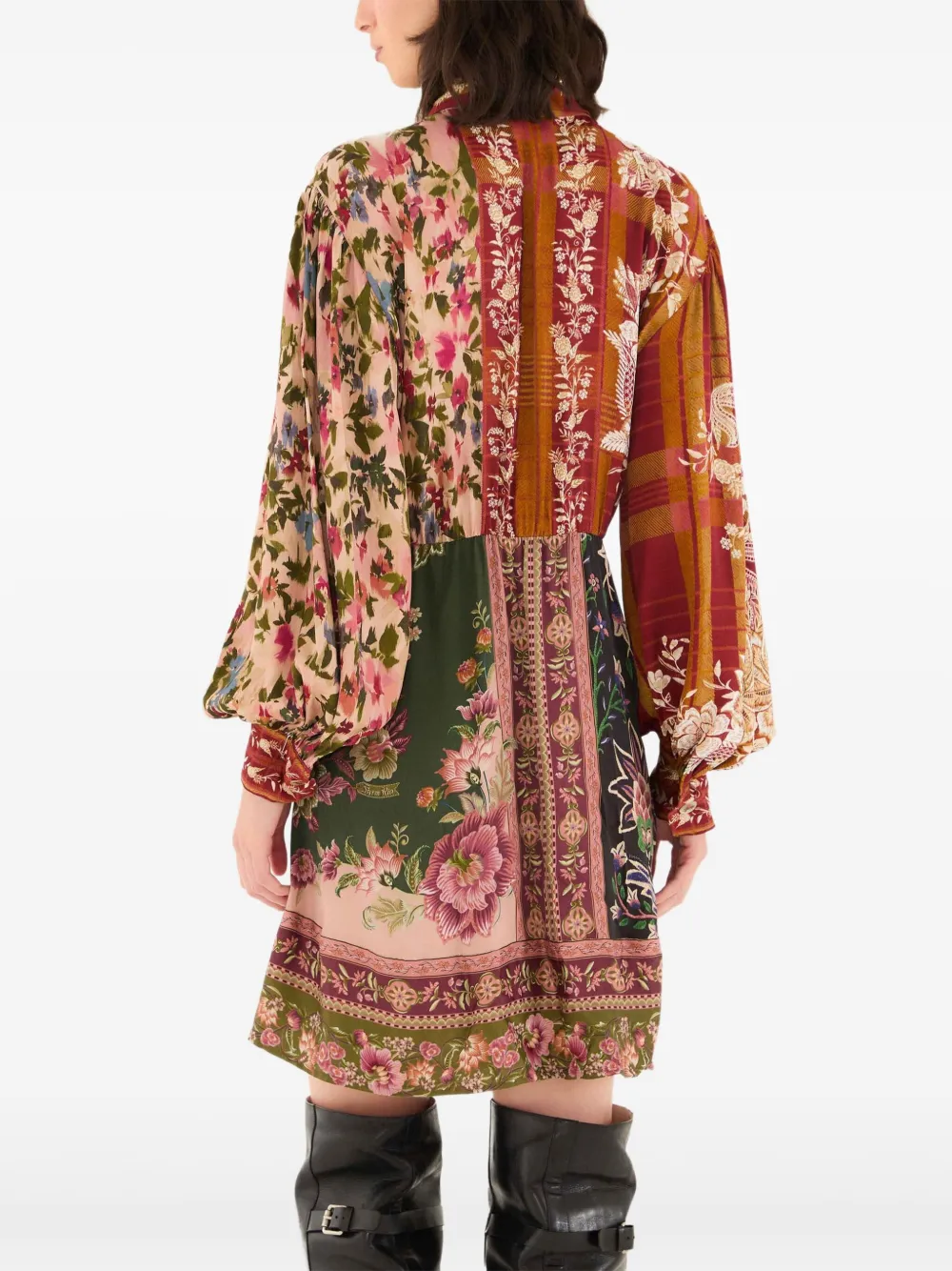 FARM Rio Mini-jurk met bloemenprint en knopen Rood