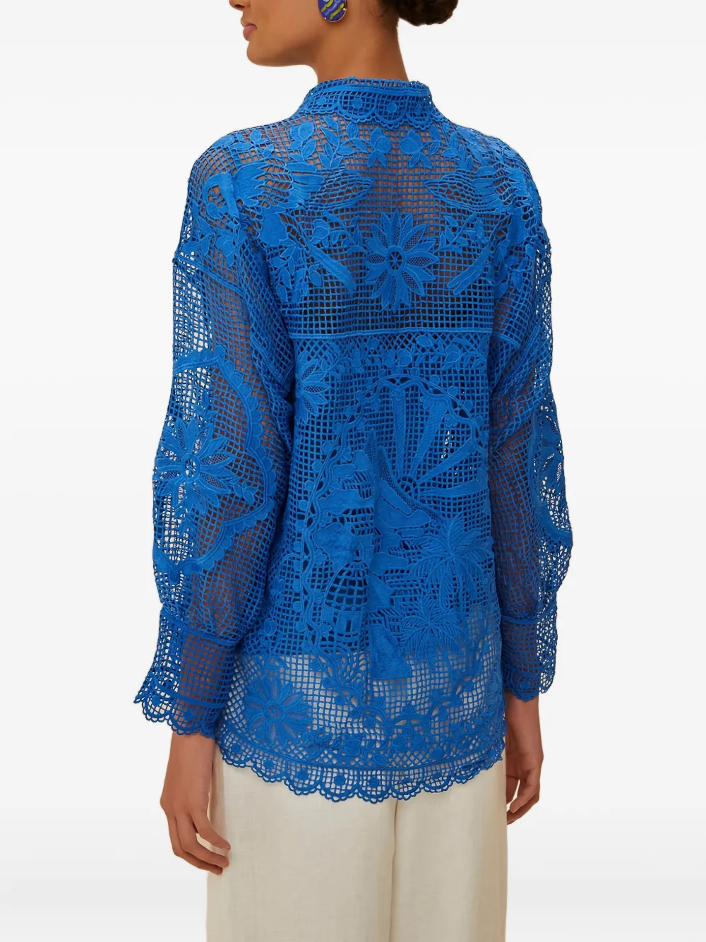 FARM Rio floral lace blouse - Blauw