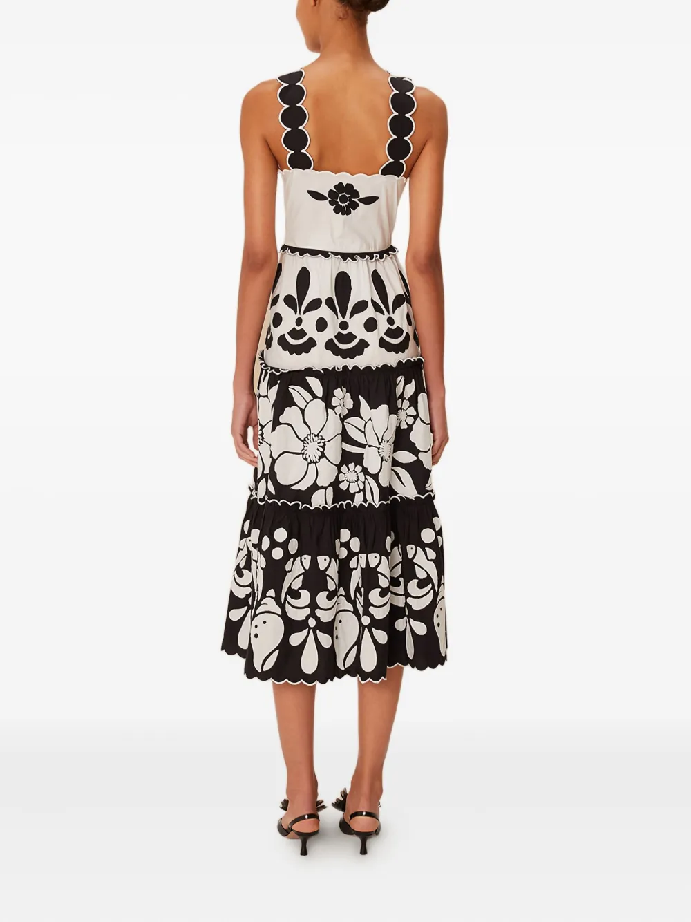 FARM Rio Midi-jurk met gewelfde afwerking Zwart