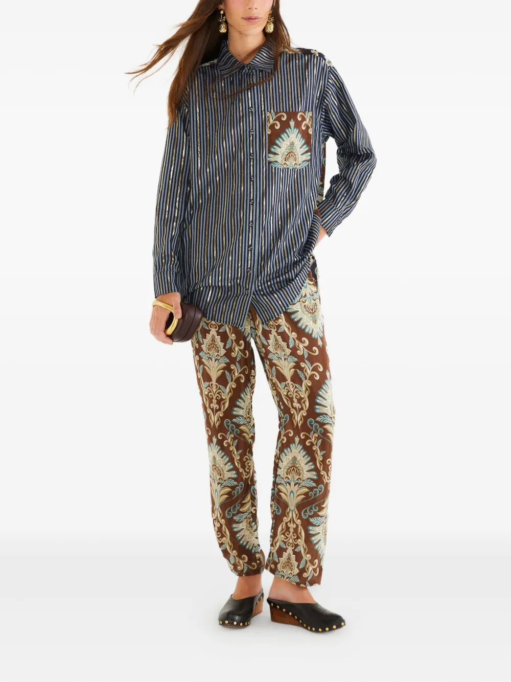 FARM Rio arabesque print trousers - Bruin