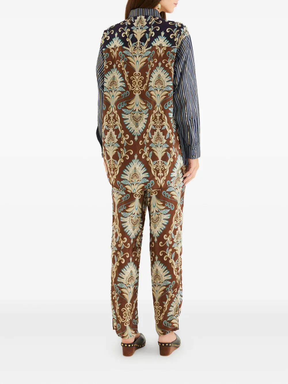 Farm Rio Arabesque Print Trousers In Brown