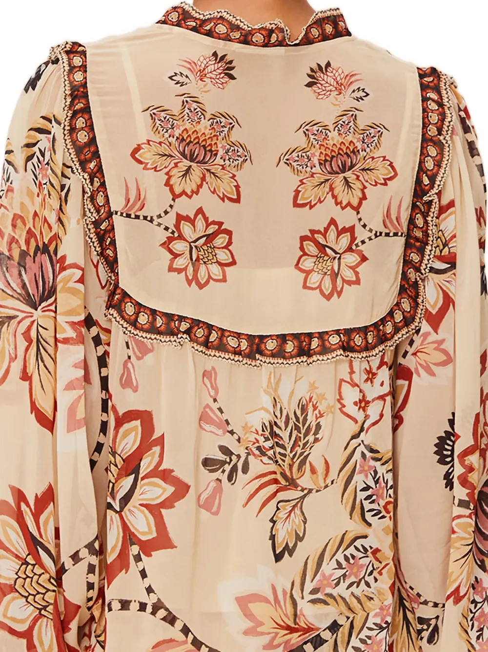 FARM Rio Midi-rok met ruches Beige