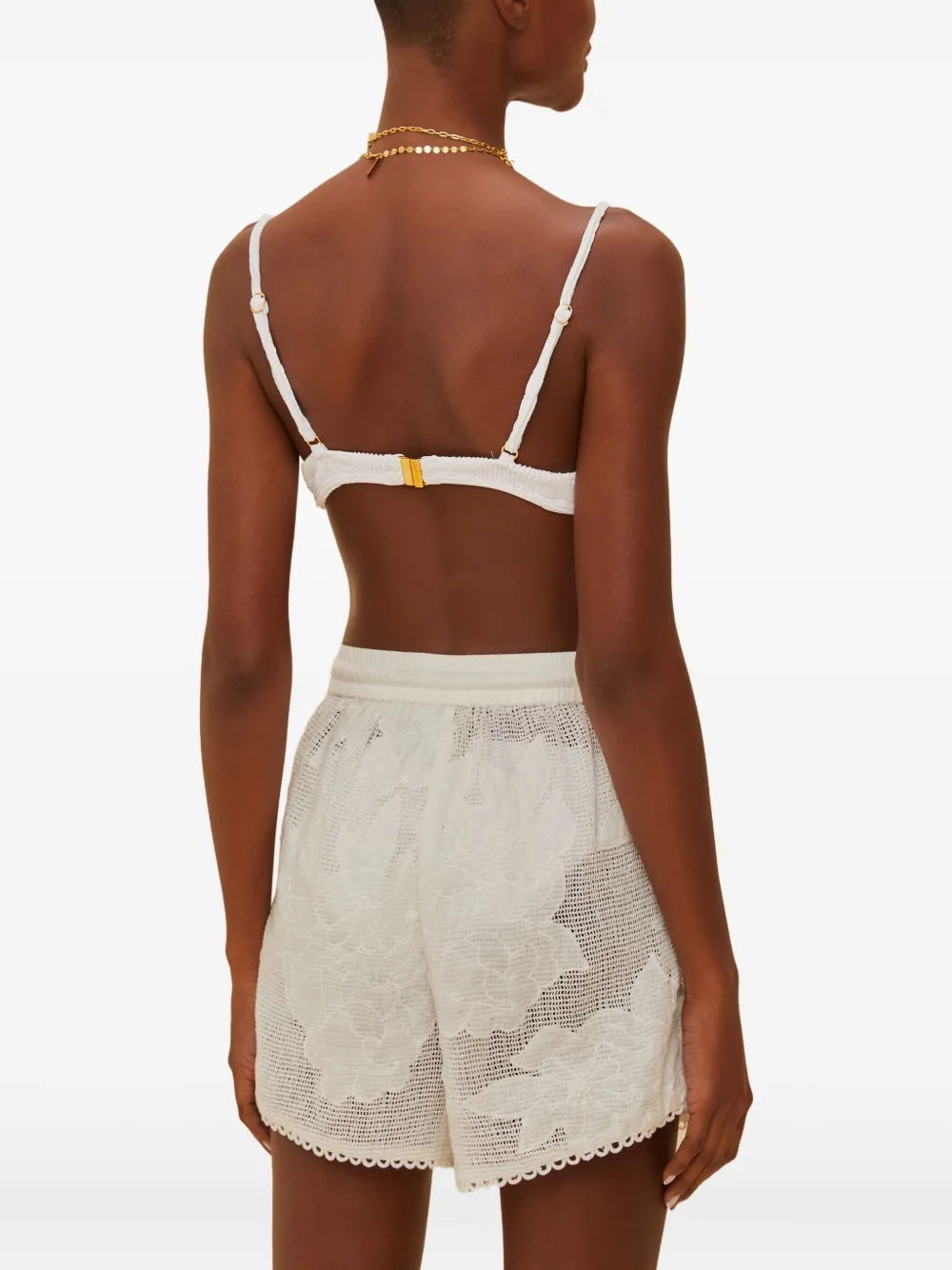 Farm Rio Floral Drawstring Shorts In White