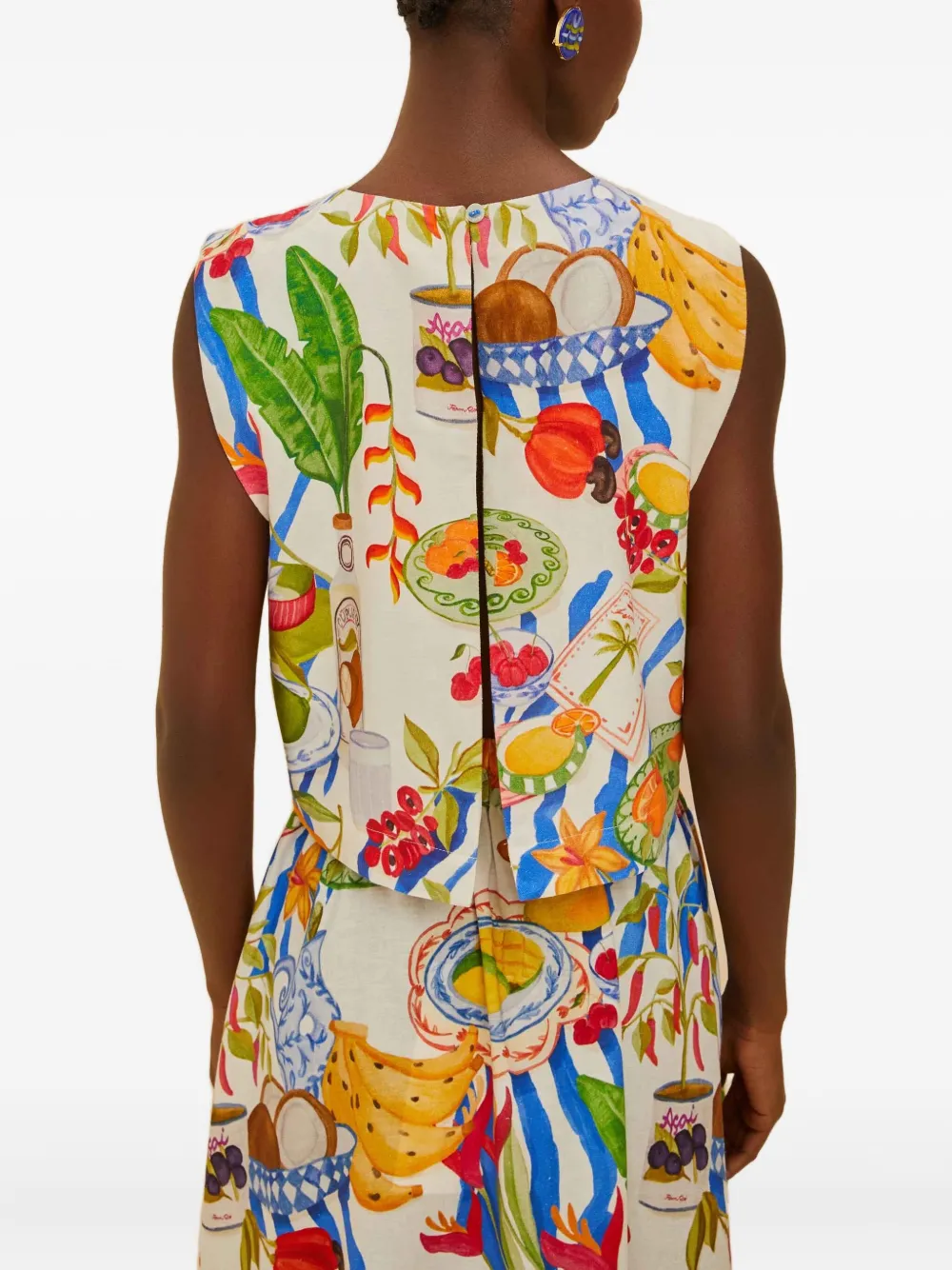 FARM Rio patterned top - Wit