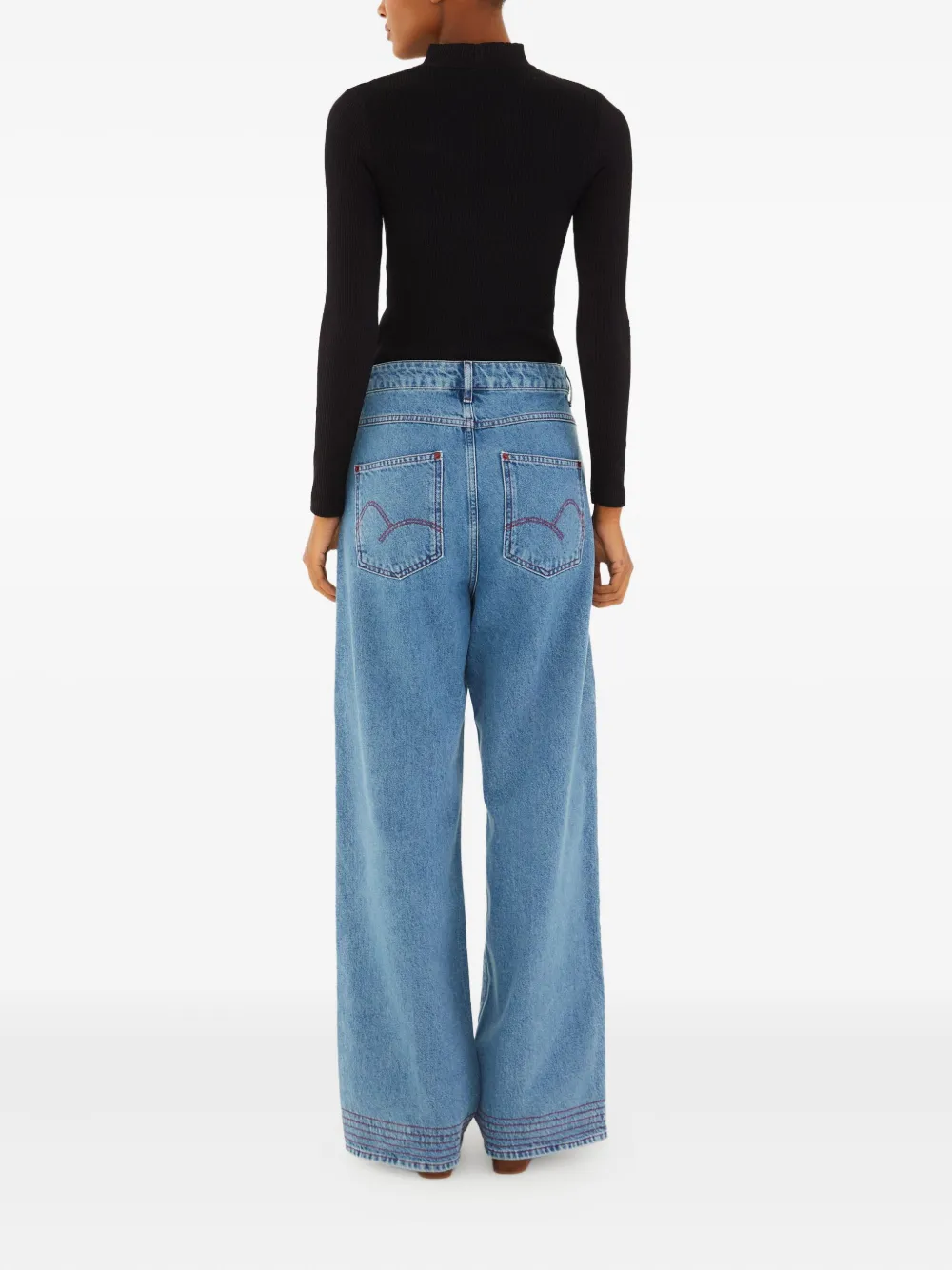 FARM Rio Jeans met geborduurde zakken Blauw