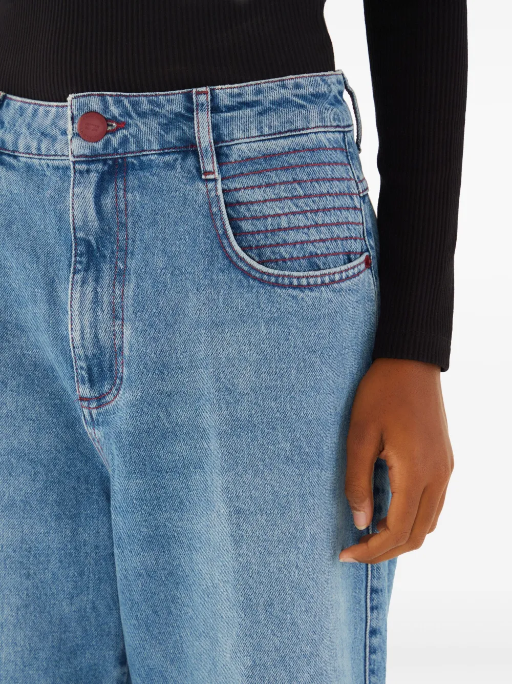 FARM Rio Jeans met geborduurde zakken Blauw