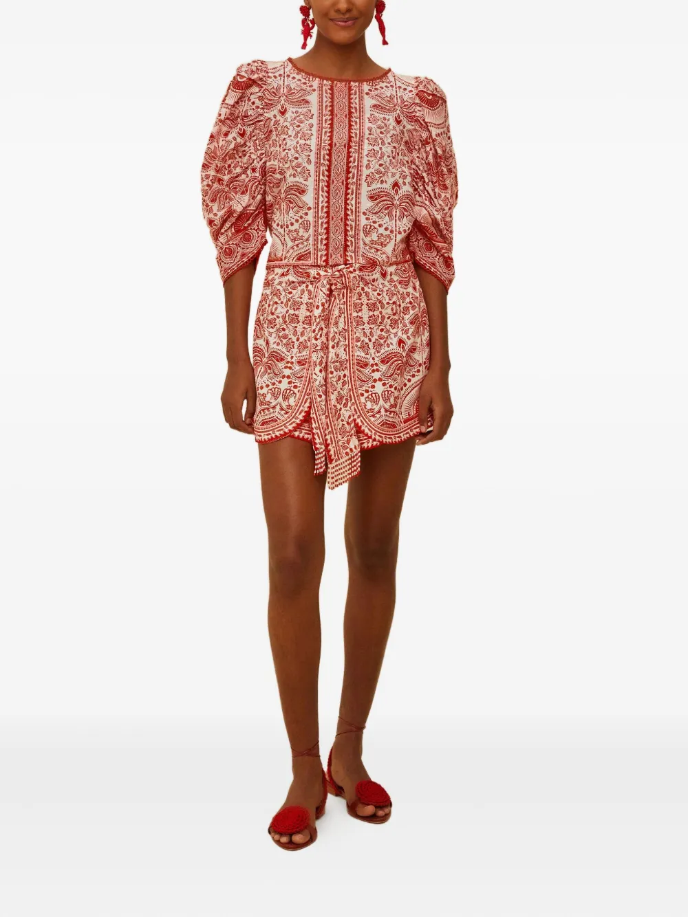 Farm Rio Tie-waist Floral-print Shorts In Multi