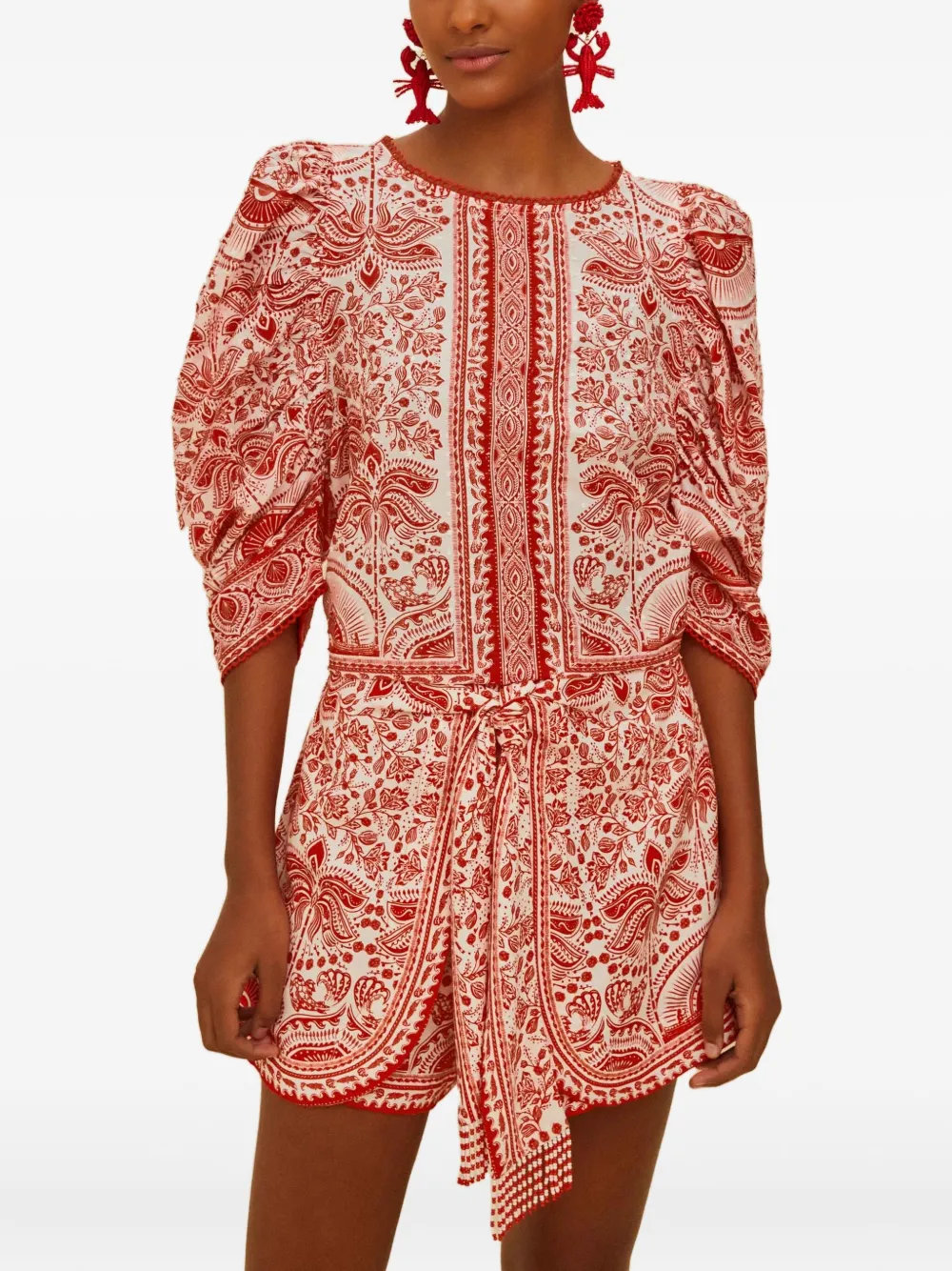 Farm Rio Tie-waist Floral-print Shorts In Multi