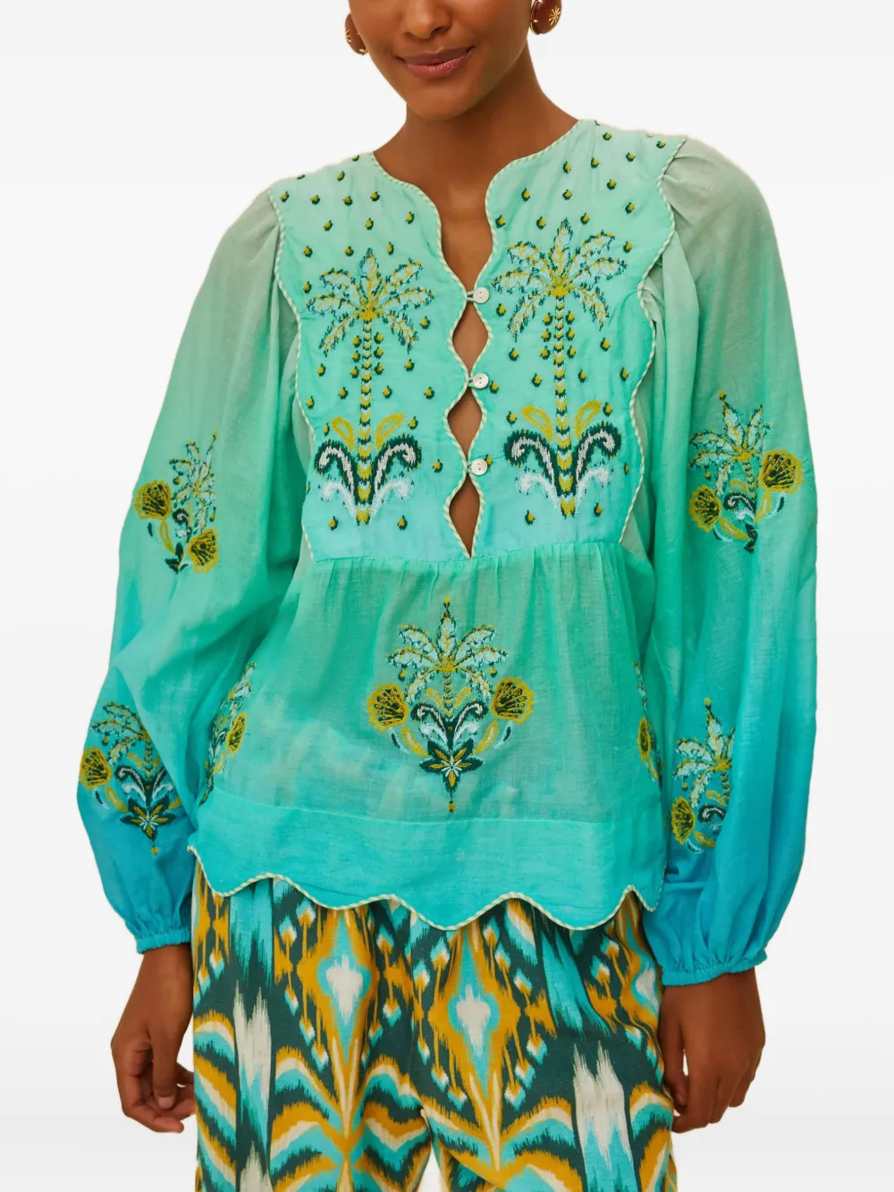 FARM Rio Palm Tree トップ - グリーン FARM Rio Palm Tree トップ - グリーン