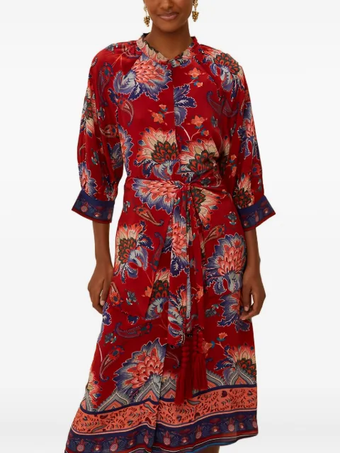 FARM Rio tie-waist floral midi dress