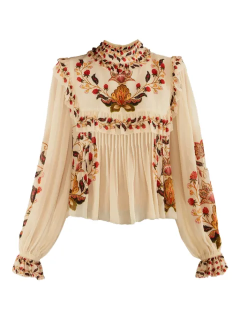FARM Rio ruffled floral blouse