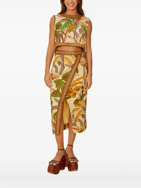 FARM Rio foliage sketch open back top