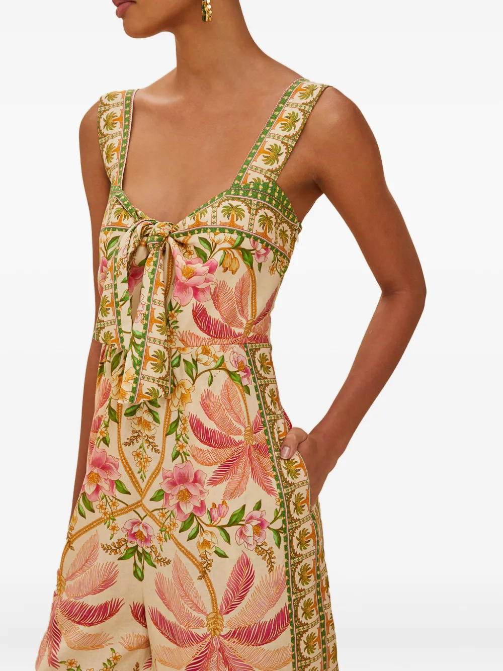FARM Rio Palm Dream jumpsuit Beige