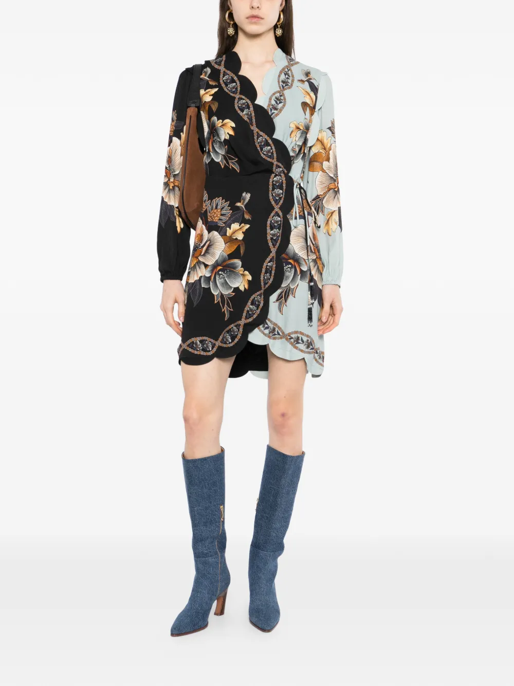 FARM Rio Mini-jurk met bloemenprint Zwart