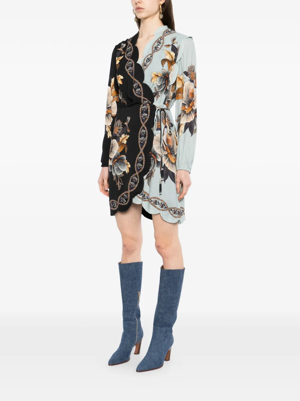 FARM Rio Mini-jurk met bloemenprint Zwart