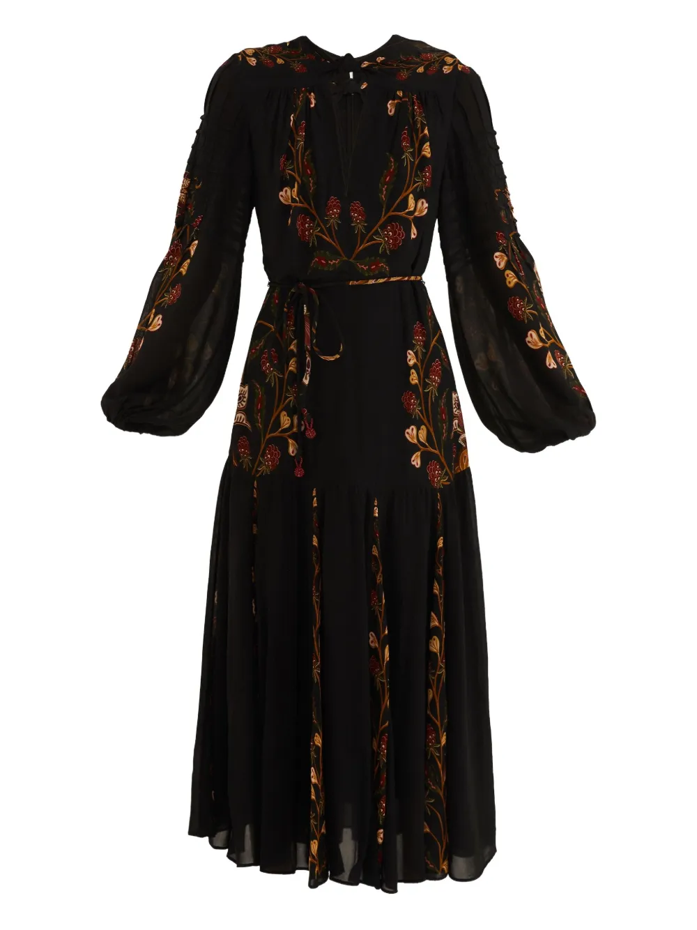 FARM Rio floral tie maxi dress - Nero