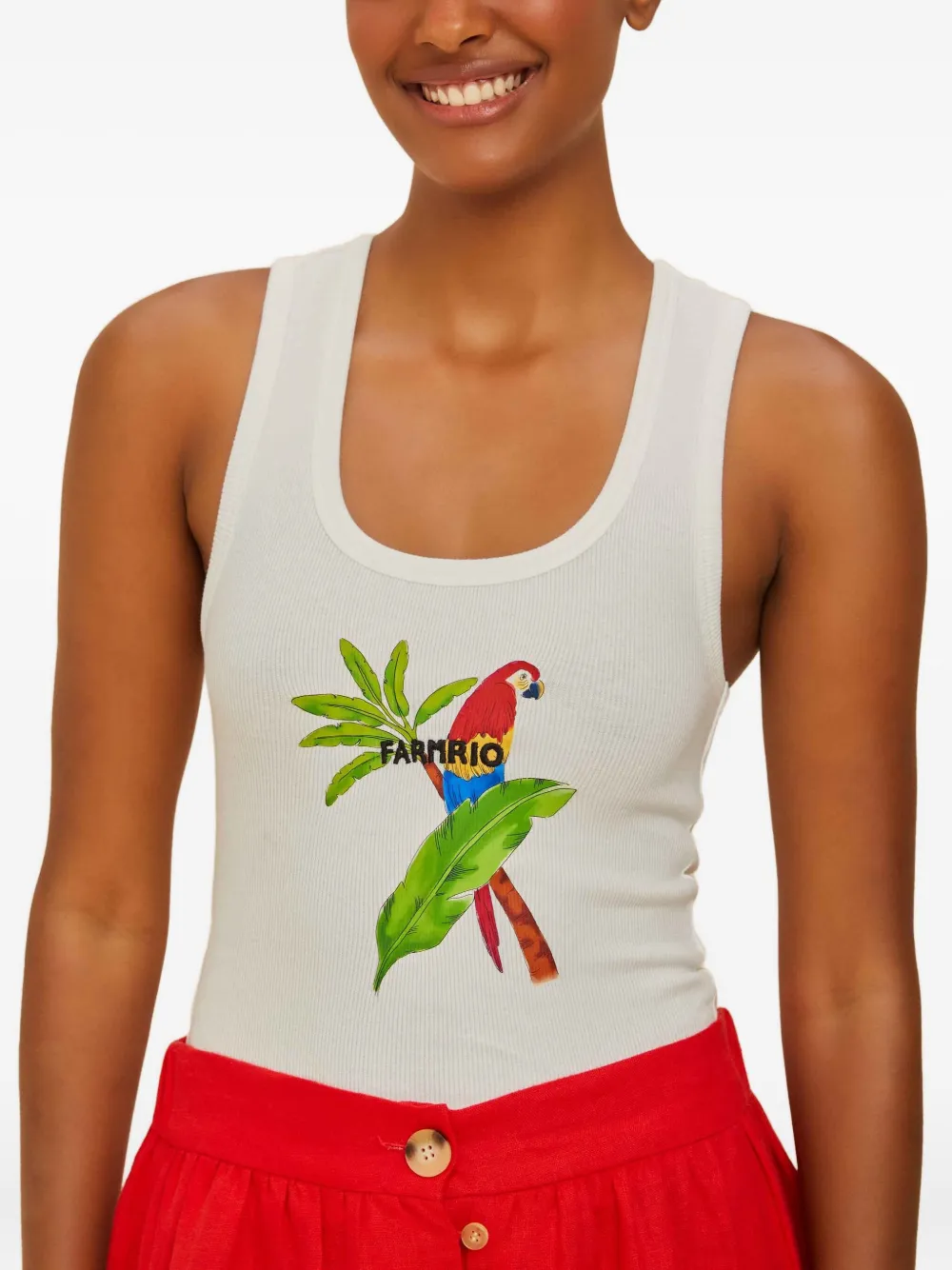 FARM Rio Tanktop met grafische print Wit