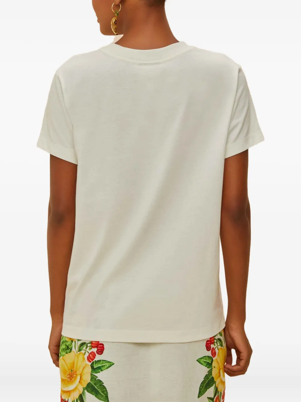 Farm Rio Tropical-graphic T-shirt In White
