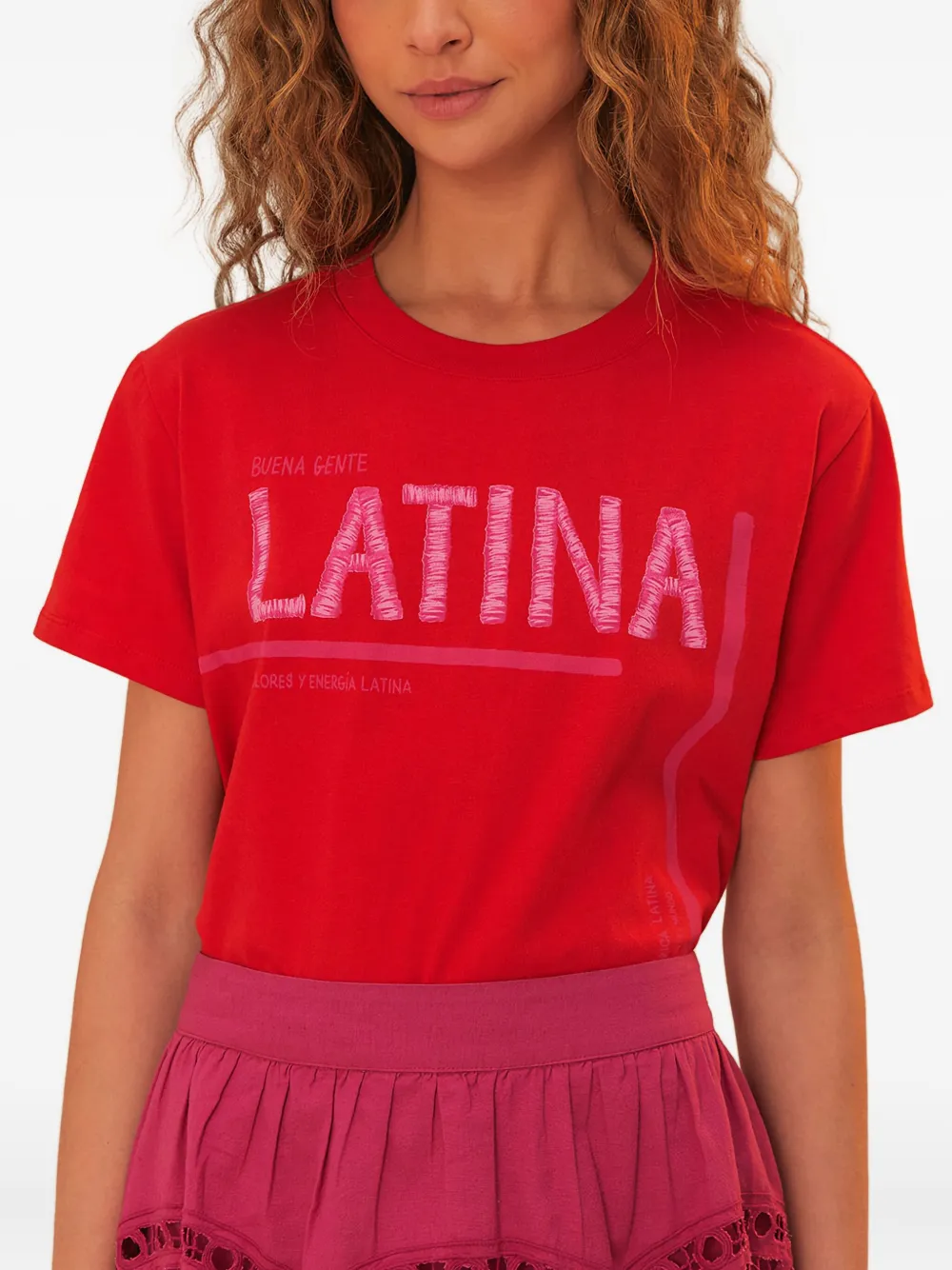 FARM Rio T-shirt met borduurwerk Rood