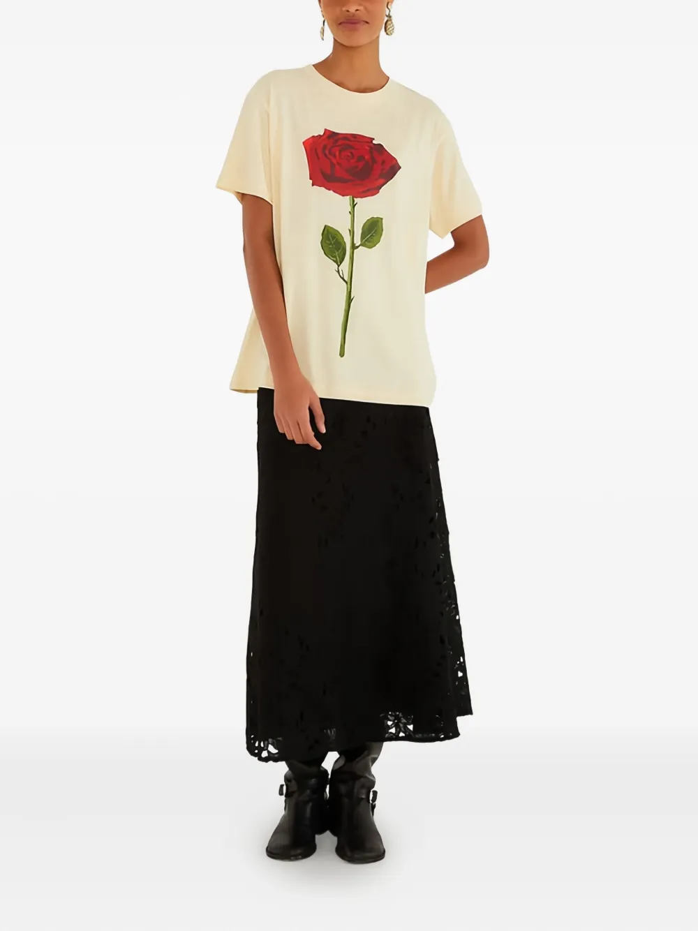 Farm Rio Rose-print T-shirt In Multi