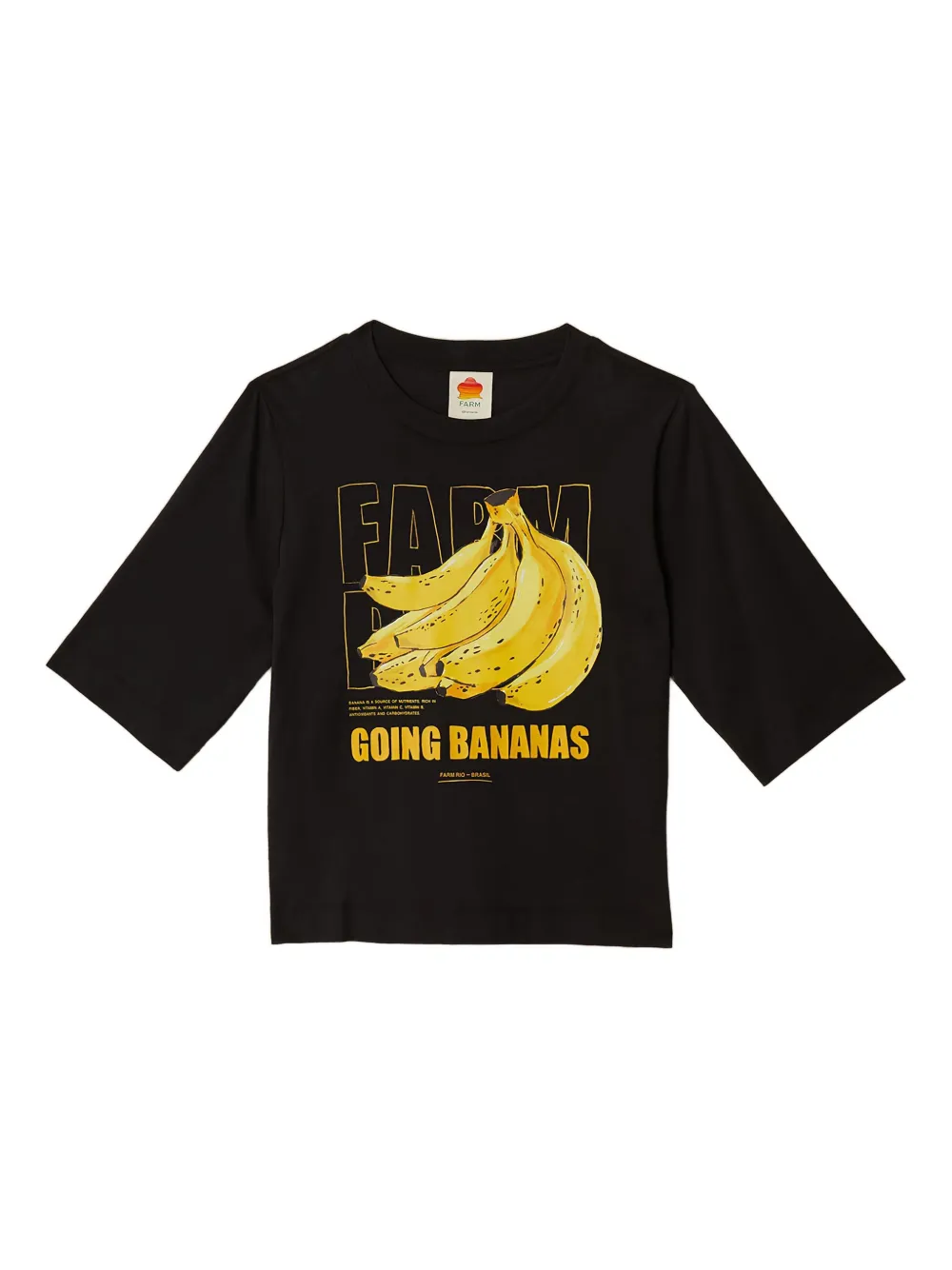 FARM Rio banana-print top - Nero