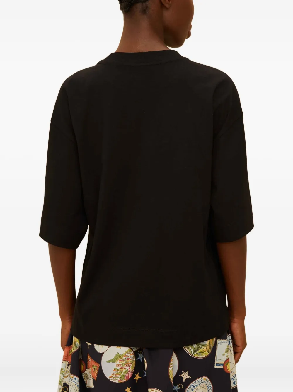 FARM Rio T-shirt met tropische print Zwart