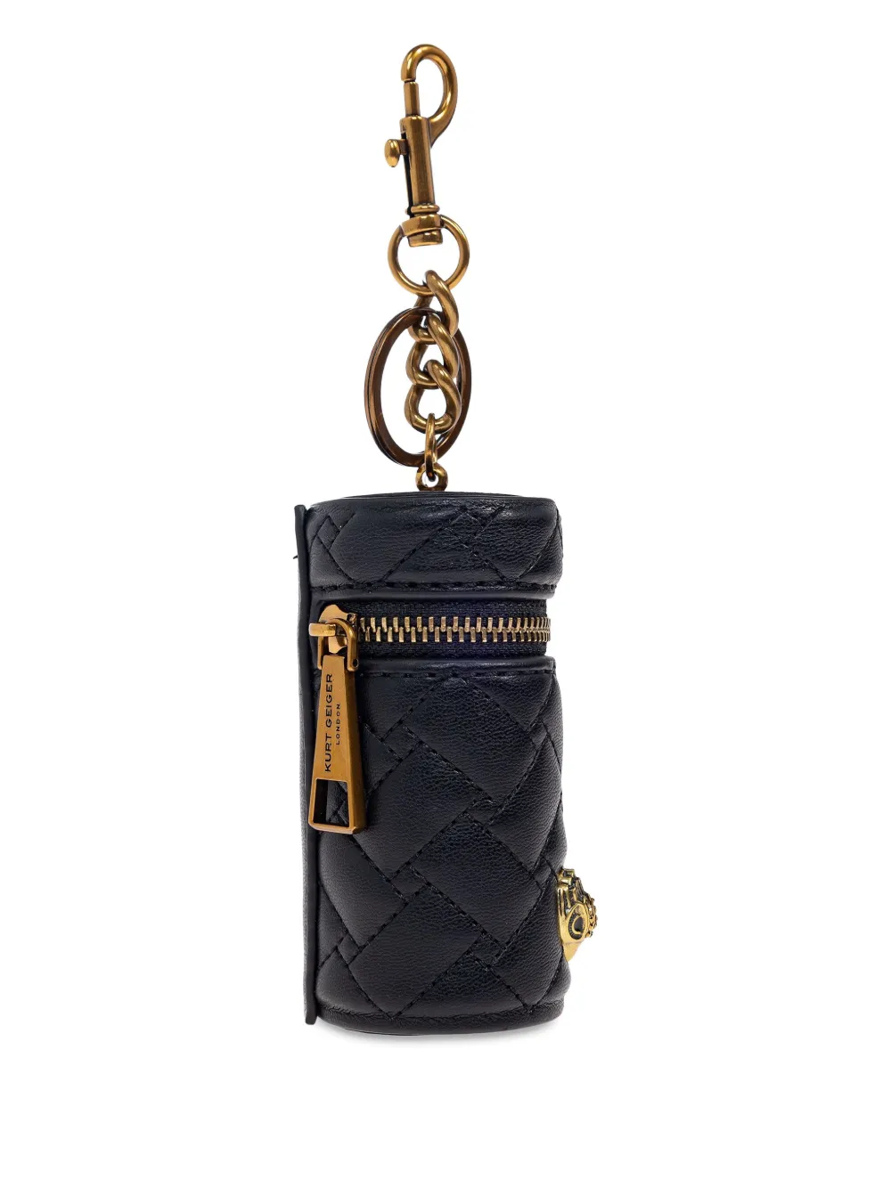 Kurt Geiger Kensington Lipstick Case Quilted Charm In Gold