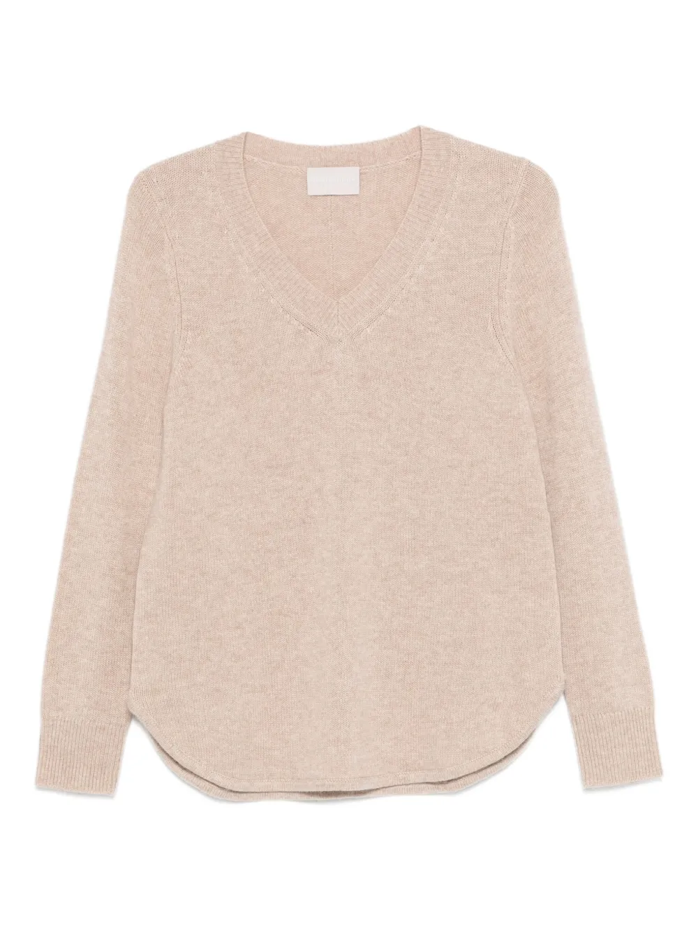 Hemisphere v-neck curved hem sweater | Neutrals | Image 1