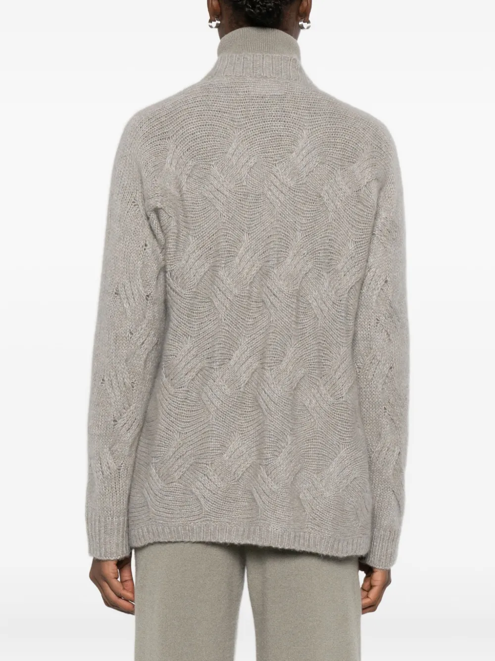 Hemisphere Cable-knit Cardigan In Gray