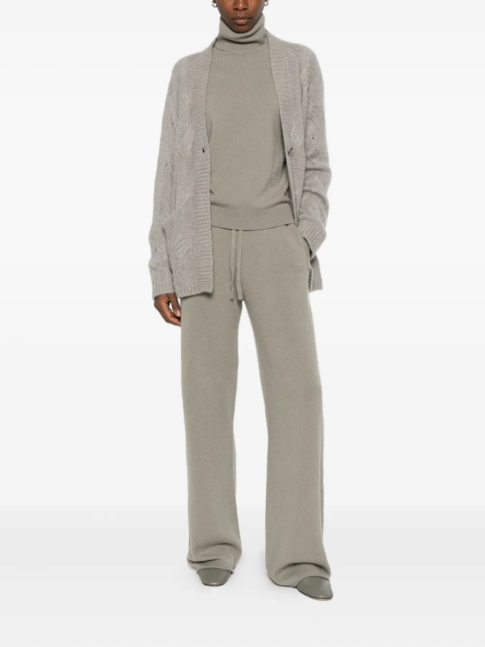 Hemisphere Cable-knit Cardigan In Gray