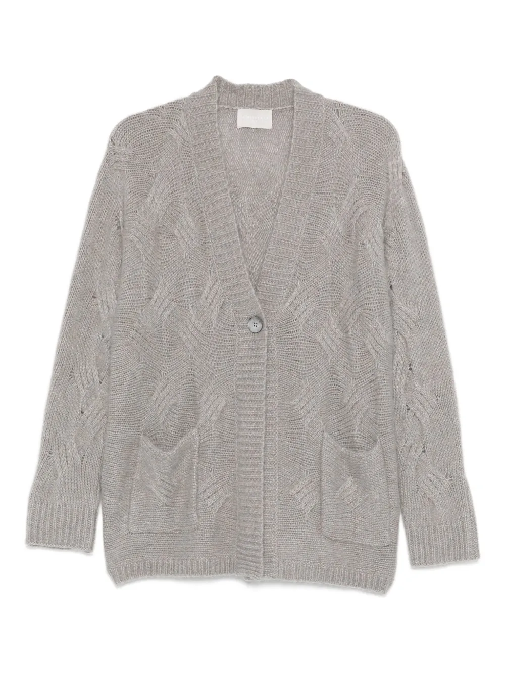 Hemisphere Cable-knit Cardigan In Gray