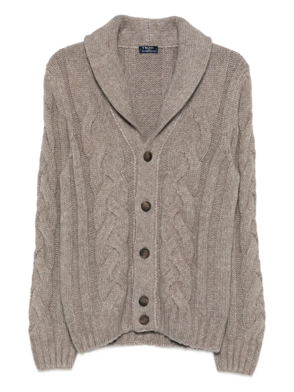 Barba button-up cable-knit cardigan | Brown | Image 1