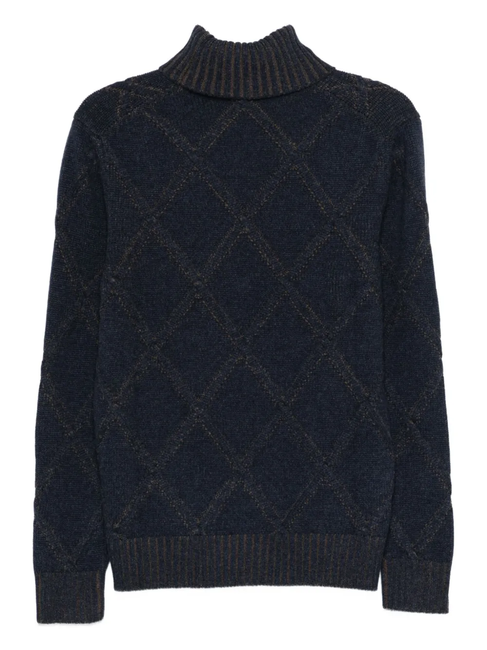 Barba argyle-check roll-neck jumper | Knitted Sweaters | Image 2
