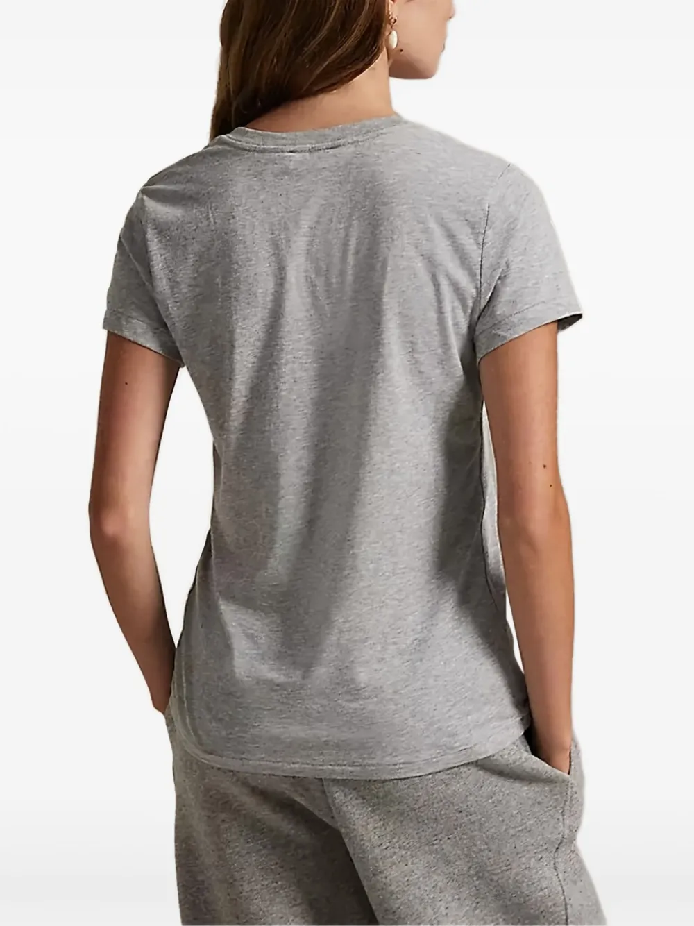 Polo Ralph Lauren T-shirt met V-hals en logodetail Grijs