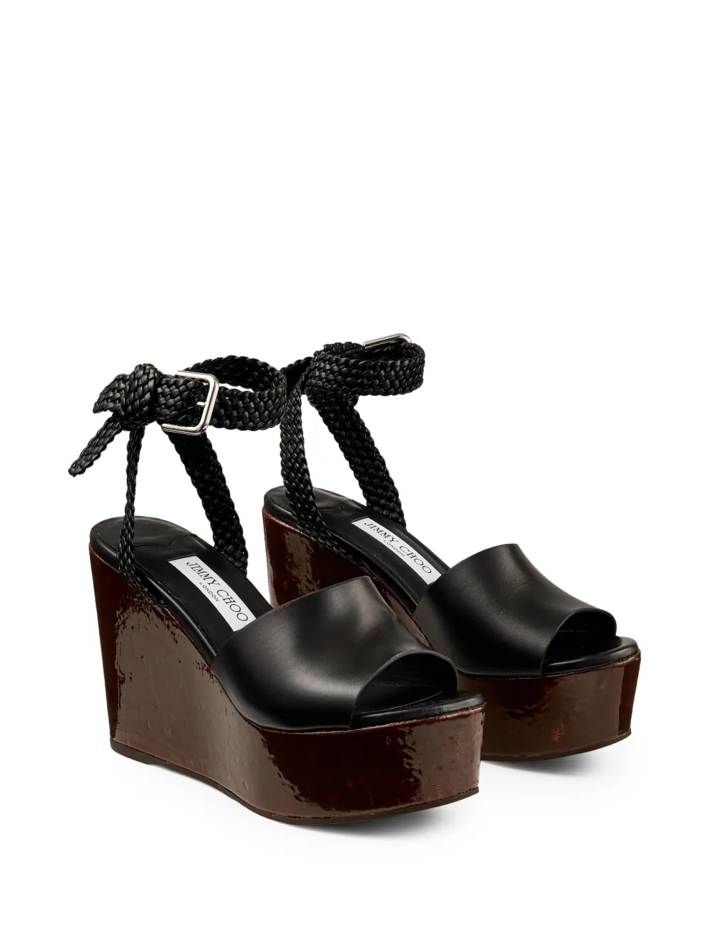 Jimmy Choo Jori gevlochten sandalen Zwart