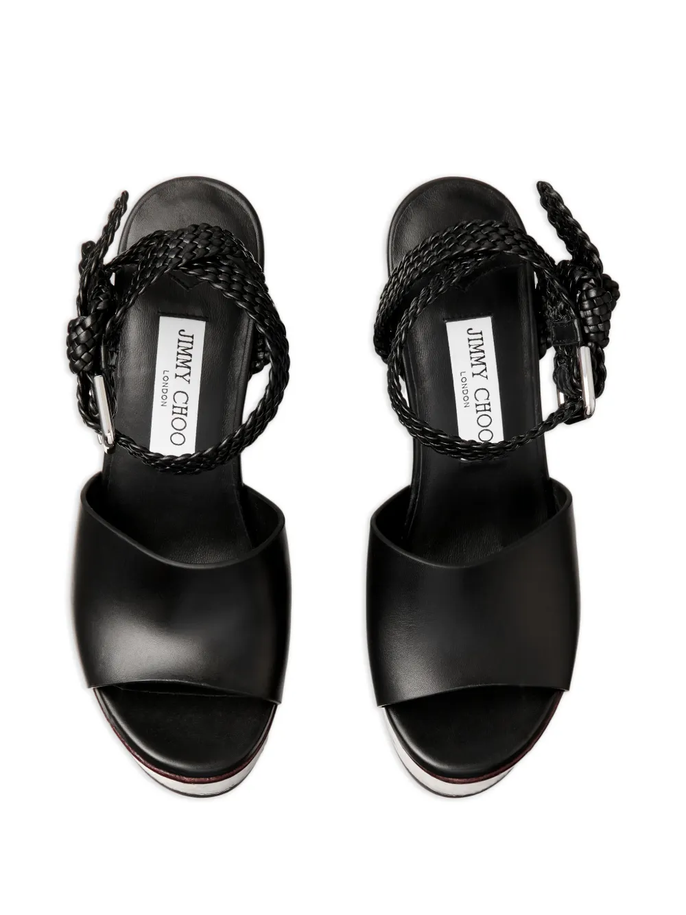 Jimmy Choo Jori gevlochten sandalen Zwart